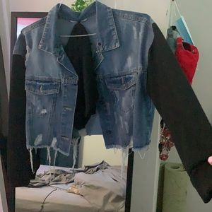 jean jacket with hoodie